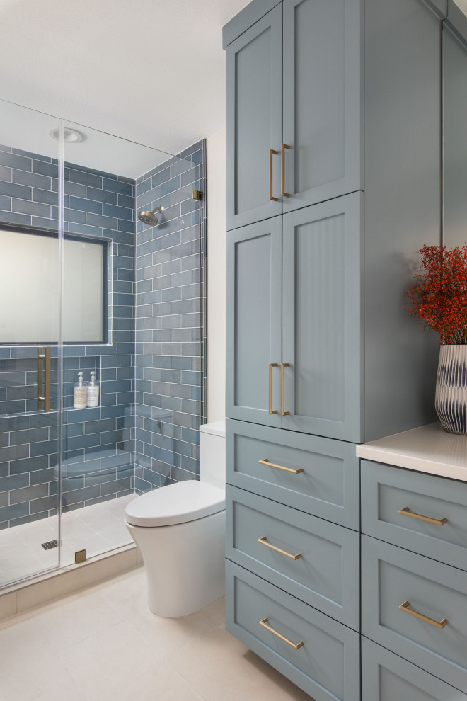 Example of a transitional bathroom design in Austin