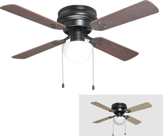Oil Rubbed Bronze 42 Hugger Ceiling, Niva 54 Flush Mount Ceiling Fan With Led And Remote Control