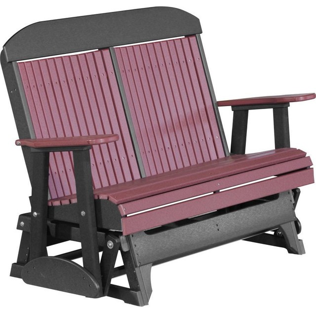 Luxcraft 4' Recycled Plastic Highback Outdoor Glider Contemporary