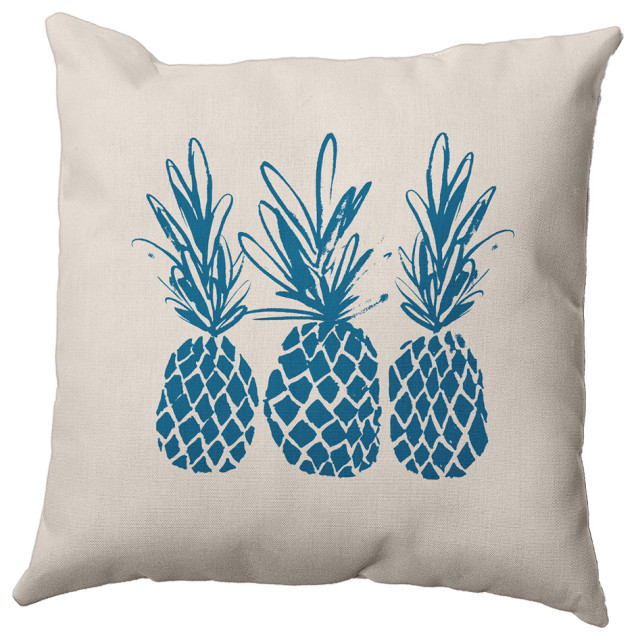 16" x 16" Pineapples Decorative Throw Pillow, Autumn Blue