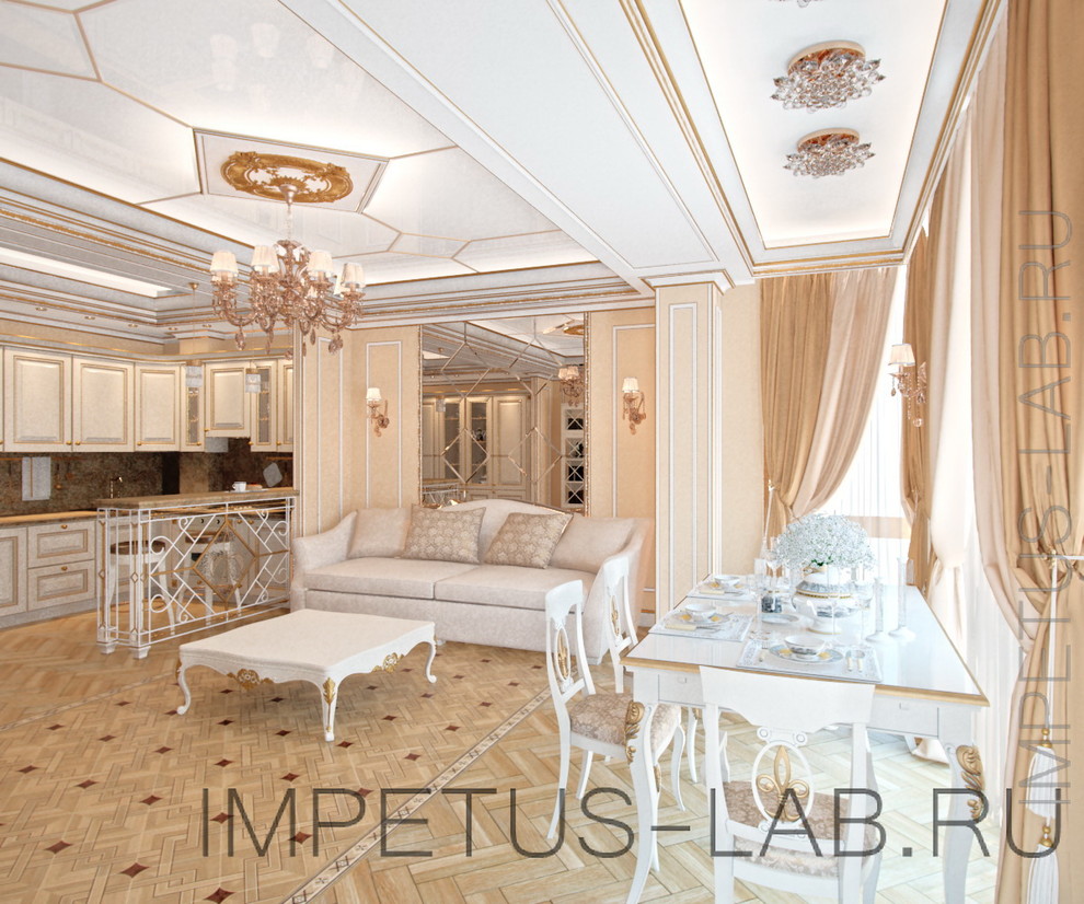 Проект квартиры в классическом стиле в центре Москвы
