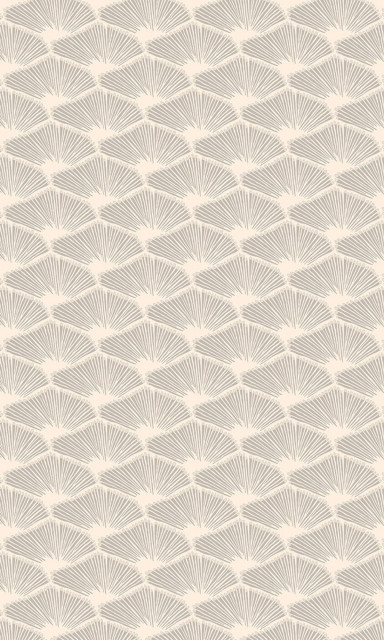 Art Deco Fan Geometric Wallpaper, Crème, Double Roll
