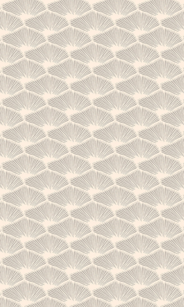 Art Deco Fan Geometric Wallpaper, Crème, Double Roll