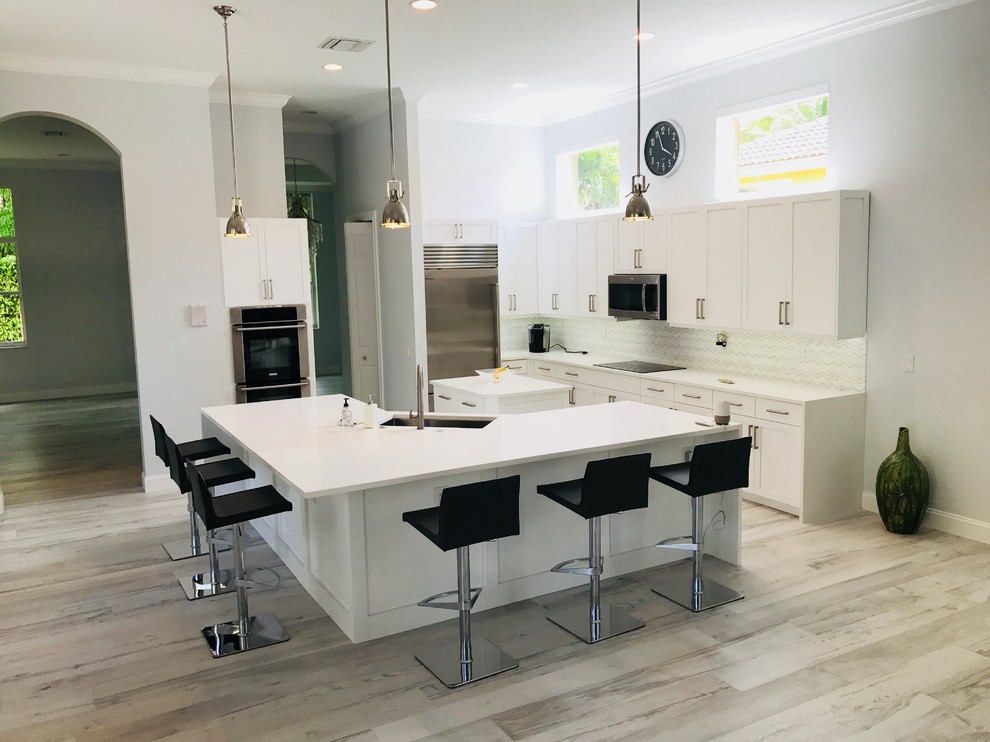 Inspiration for a transitional kitchen remodel in Miami