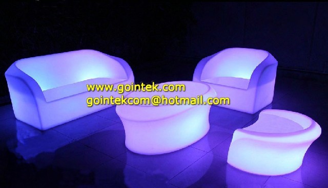Rechargeable colorful illuminated decoration led sofa with RGB color change ligh