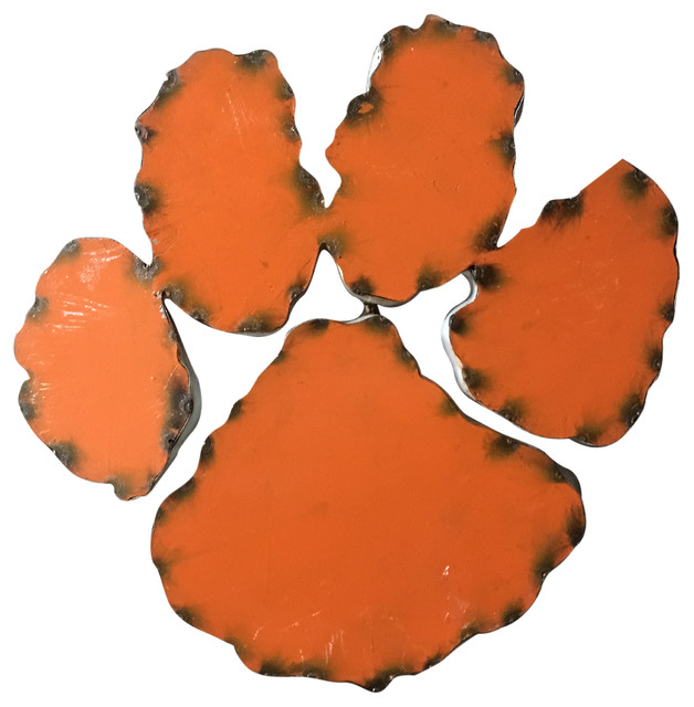 Clemson Tigers Paw Recycled Metal Wall Decor