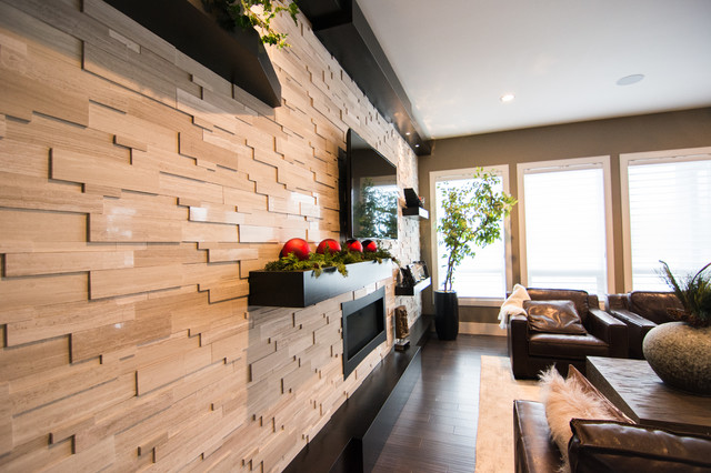 Floating Shelf Feature Wall Contemporary Edmonton By Woodhaven Floating Shelf Feature Wallcontemporary Edmonton