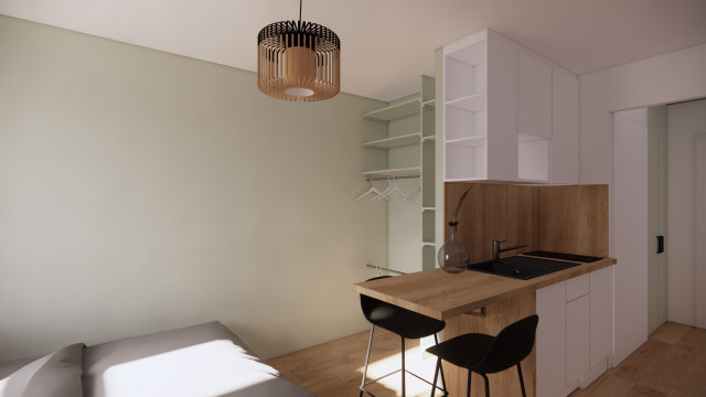 Studio &agrave; Strasbourg contemporary-kitchen