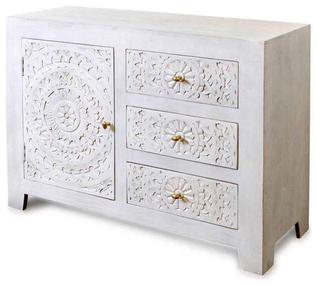 Cameron Buffet or Sideboard, White Wash Transitional Buffets And