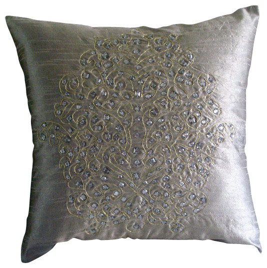 silver and gold decorative pillows