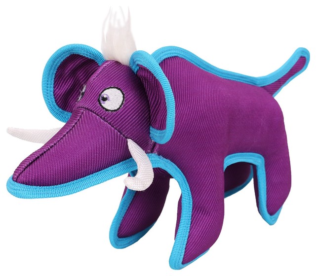 Animal Dura-Chew Plush Chew Tugging Dog Toy, Purple