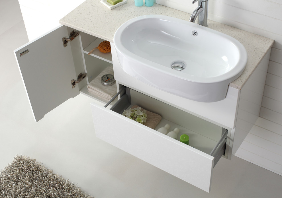 1000mm White Bathroom Vanity - Essence