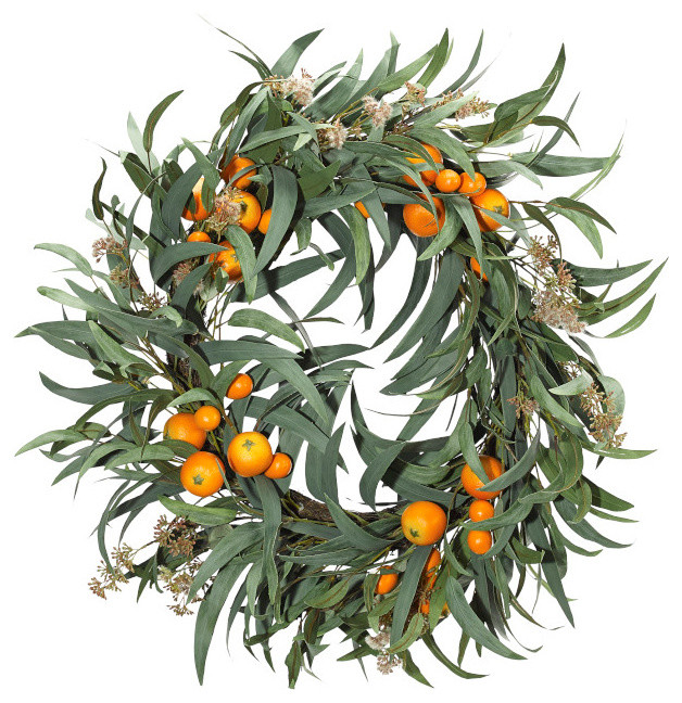 Eucalyptus and Orange Wreath, 24"