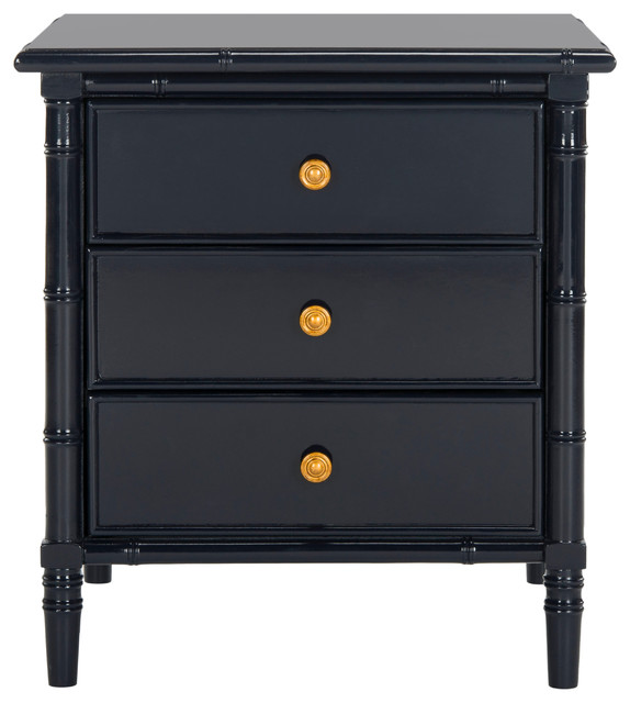 Safavieh Mina Modern Coastal 3 Drawer 25 Bamboo Nightstand Traditional Nightstands And Bedside Tables By Safavieh