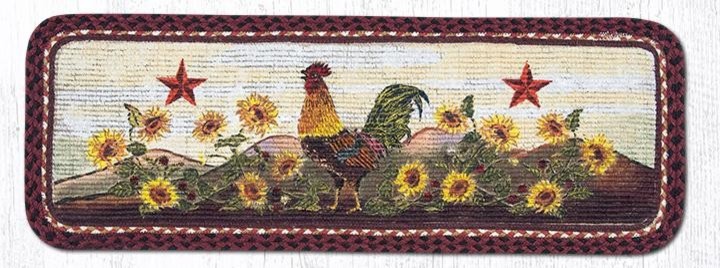 Earth Rugs WW-391 Morning Rooster Wicker Weave Table Runner 13" x 36"