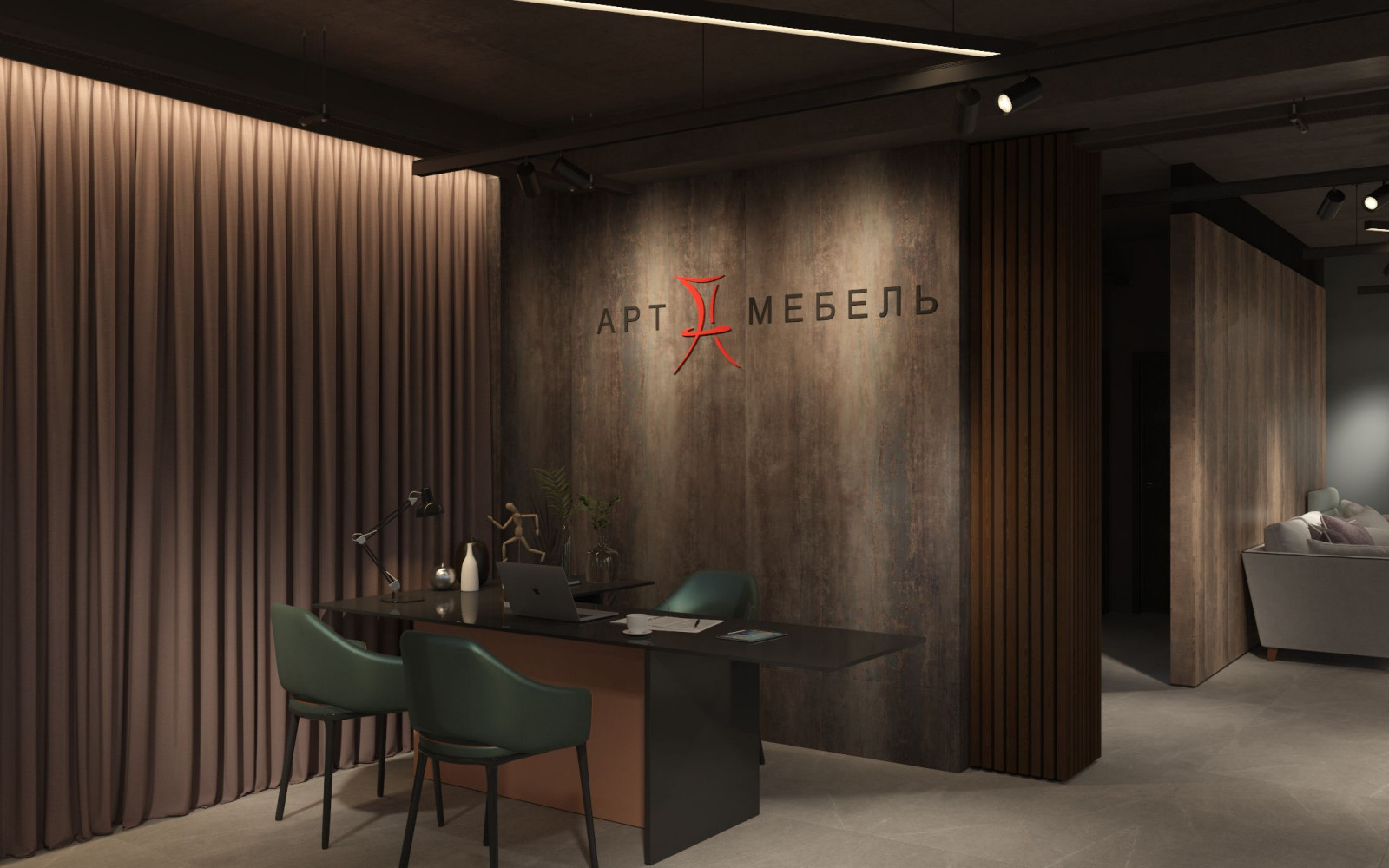 Интерьер мебельного магазина.