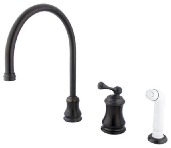 Single Handle Widespread Kitchen Faucet with Non-Metallic Sprayer KS3815BL
