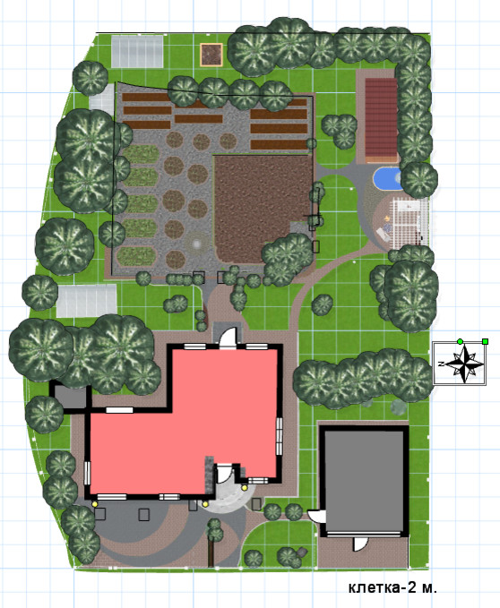 Схема, зонирование огорода, участок в Ревде