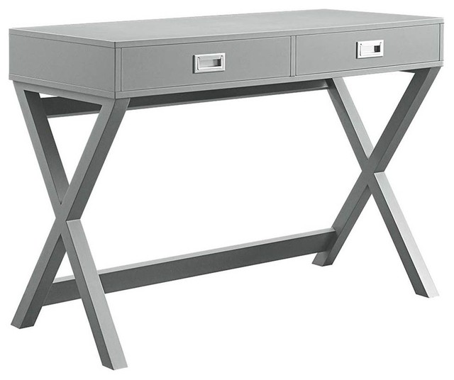Landon Desk Gray Transitional Desks And Hutches By Shopladder