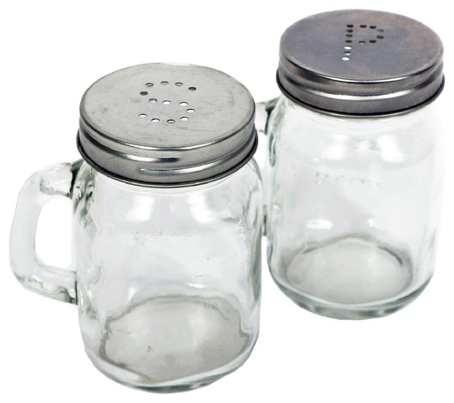 Gl Mason Jars Salt And Pepper Shaker Set 3 5 Kitchen Table Decor Gl Mason Jars Salt And Pepper Shaker Set 3 5 Kitchen Table Decor Transitional Shakerills By Mary B Decorative Art