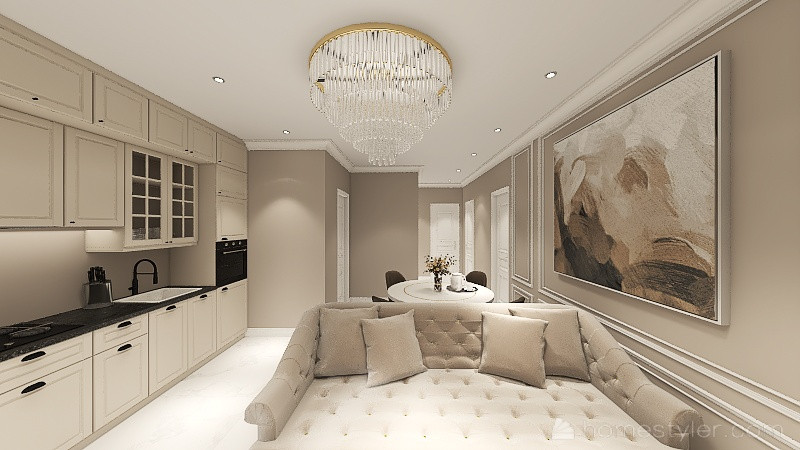 Проект  для молодой семьи в стиле неоклассика