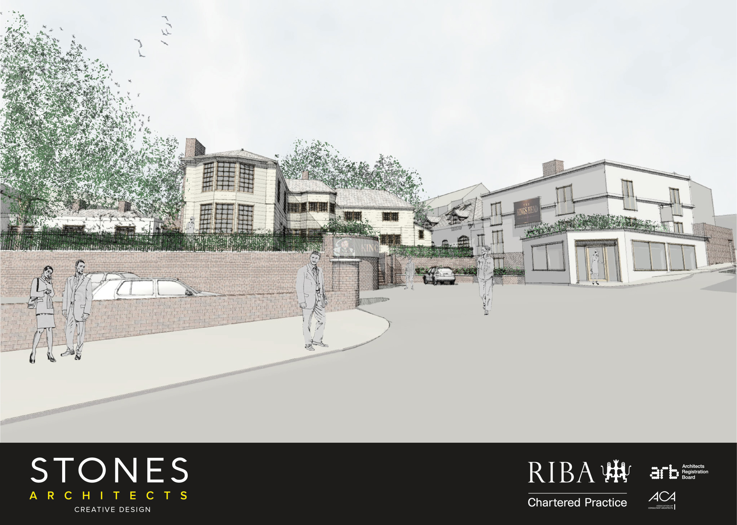 Part demolition of public house, part demolition of commercial unit and demolition of existing building. Erection of part 1, part 2-storey extension to public house and single-storey extension to west