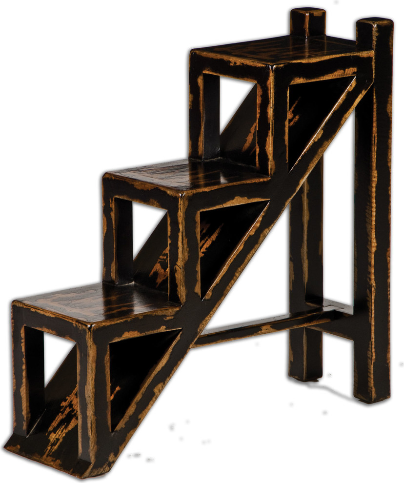 Distressed Black Asher Black Accent Table
