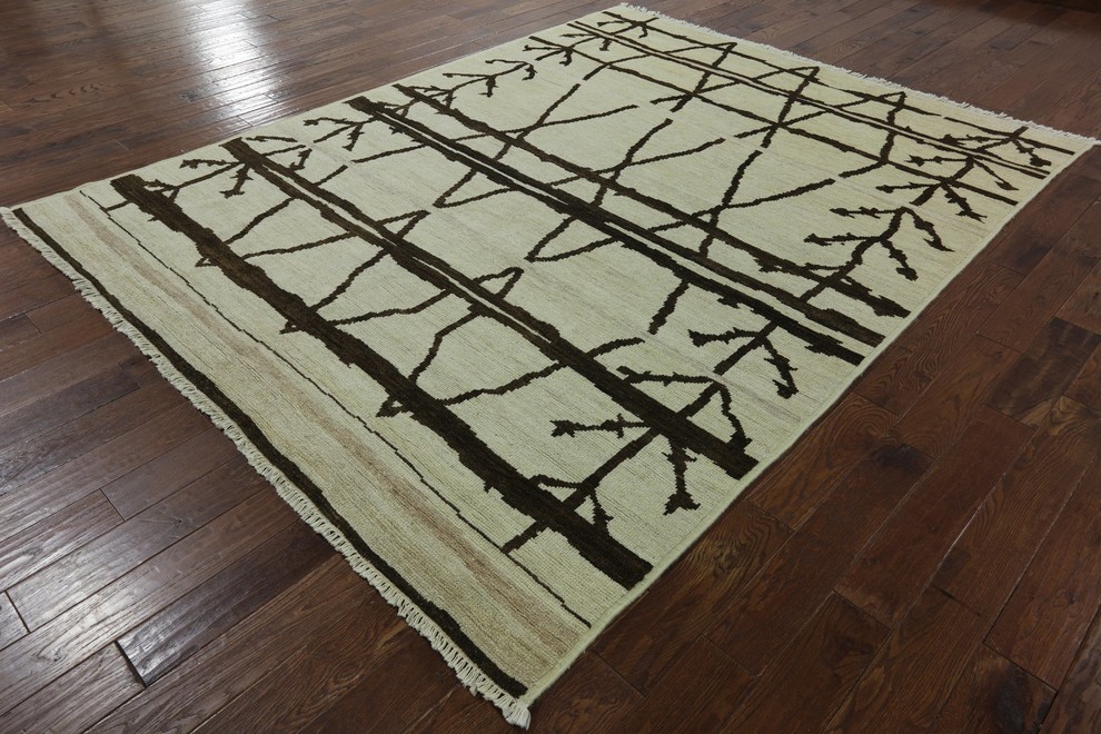 8x10 Hand Knotted Moroccan Area Rug, P4903