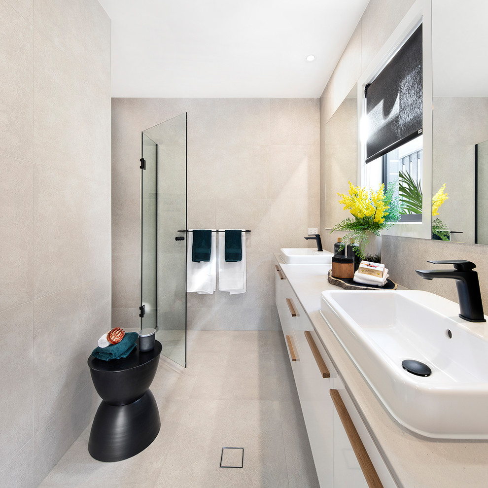 Design ideas for an industrial bathroom in Brisbane.