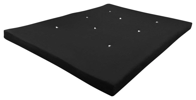 Double Futon Mattress, Black Cotton Twill Cover