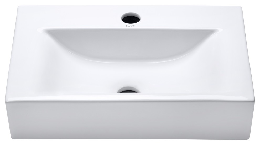 elanti white wall mount rectangular bathroom sink