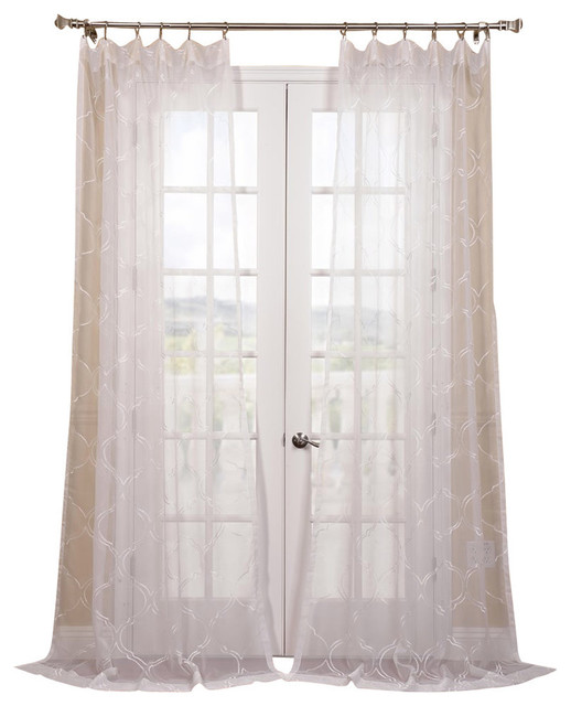 Florentina Embroidered Sheer Curtain Single Panel Mediterranean