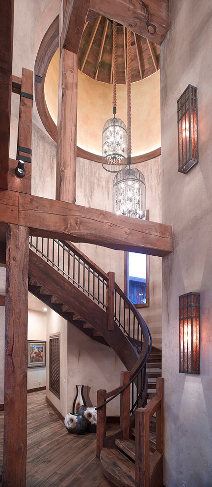 Mountain style staircase photo in Denver