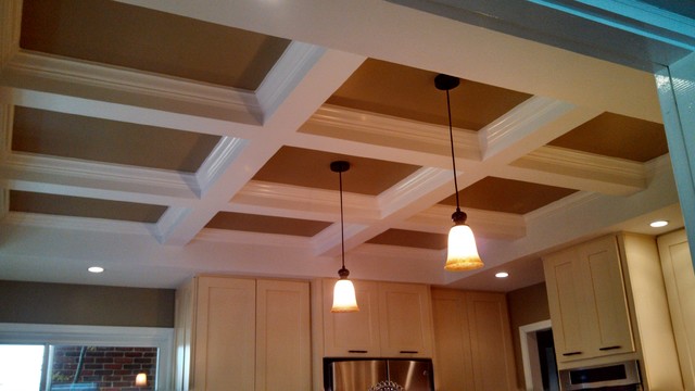 Kitchen Featuring Coffered  Ceiling  Craftsman  Kitchen 