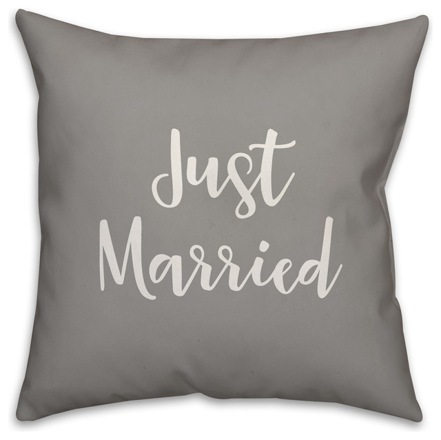 Just Married Pillow Contemporary Decorative Pillows By