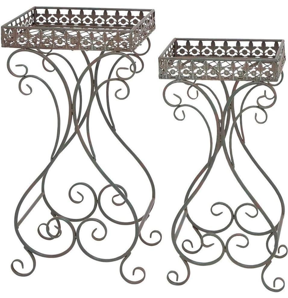 Plant Stand with Curvy Design and Space Efficient - Set of 2