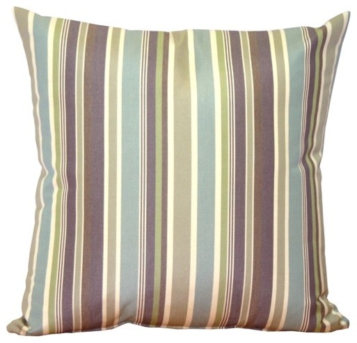 Pillow Decor - Sunbrella Brannon Whisper Stripes 20 x 20 Outdoor Pillow