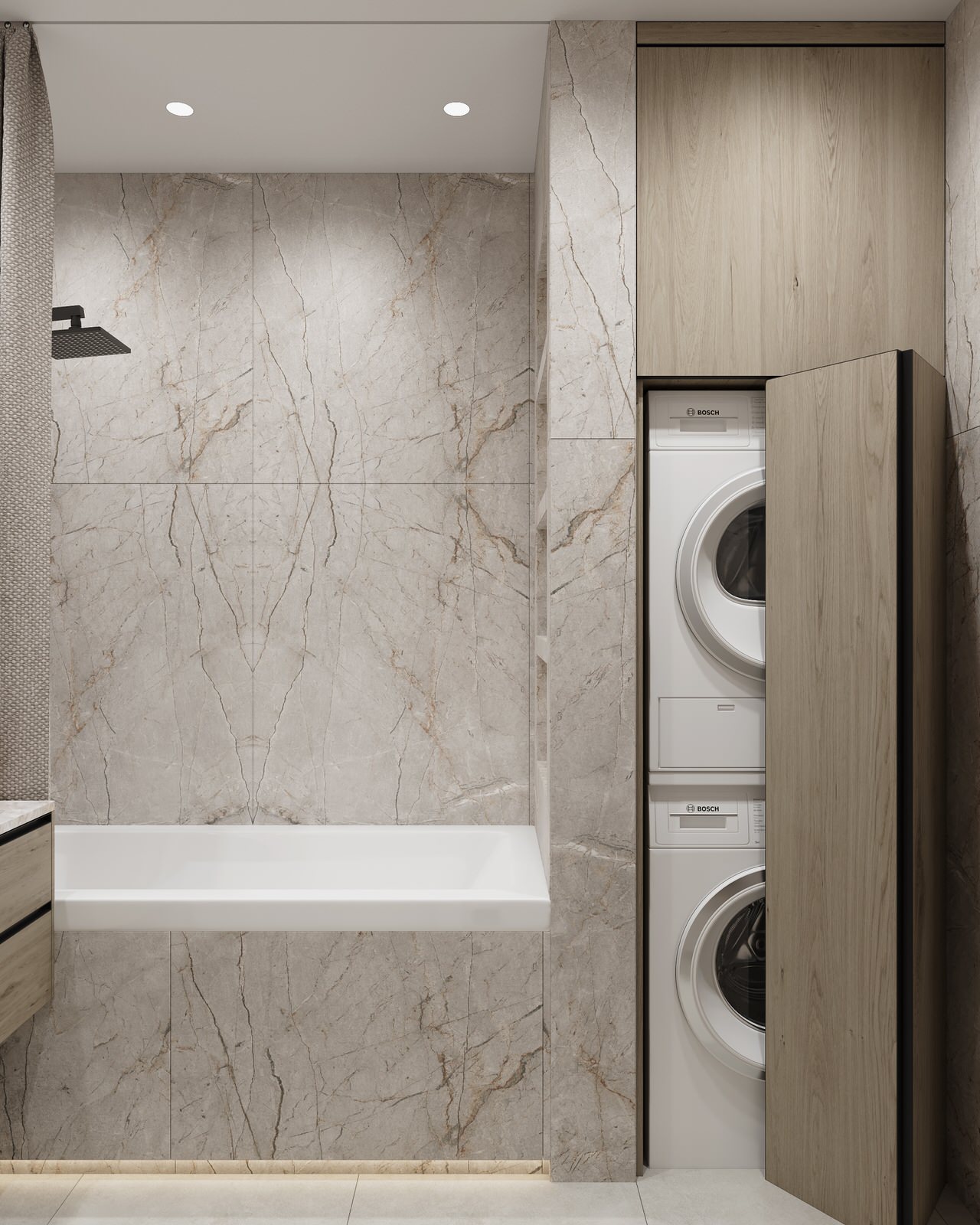 Дизайн санузла в теплых тонах