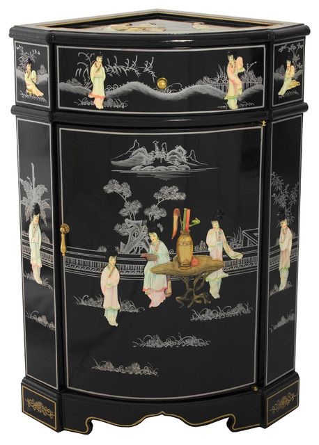 Small Corner Cabinet Asian Accent Chests And Cabinets By