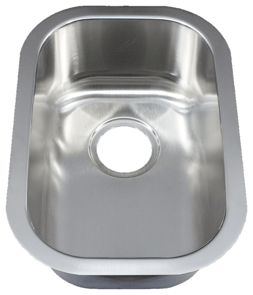 12" Ellis Stainless Steel Undermount Kitchen Sink Small Single Bowl