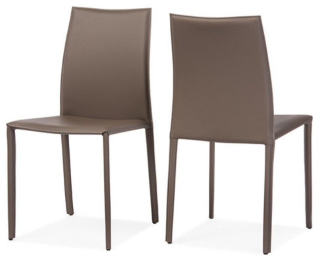 Set of 2 Dining Chair, Modern Design With Overall Faux Leather Cover