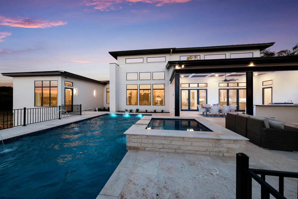 Design ideas for a transitional pool in Austin.