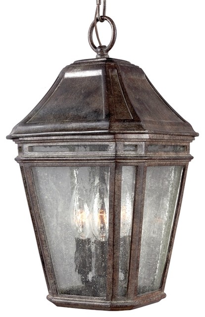 Feiss LED Outdoor Pendant, Weathered Chestnut
