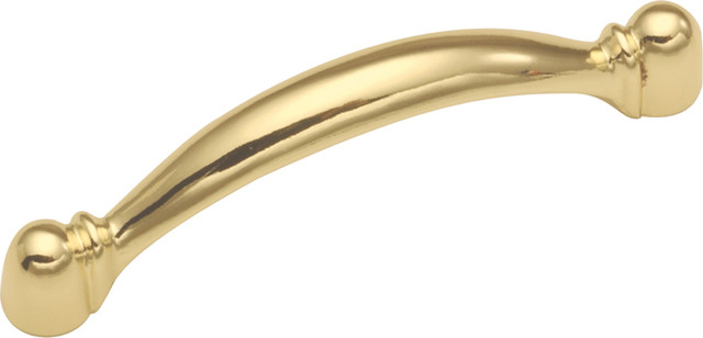 Conquest Polished Brass Cabinet Pull, 3"