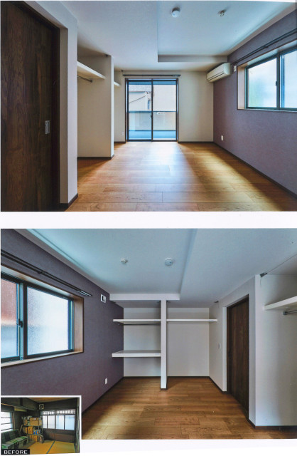 子供部屋が船底天井の家 japanisch-modern-wohnzimmer