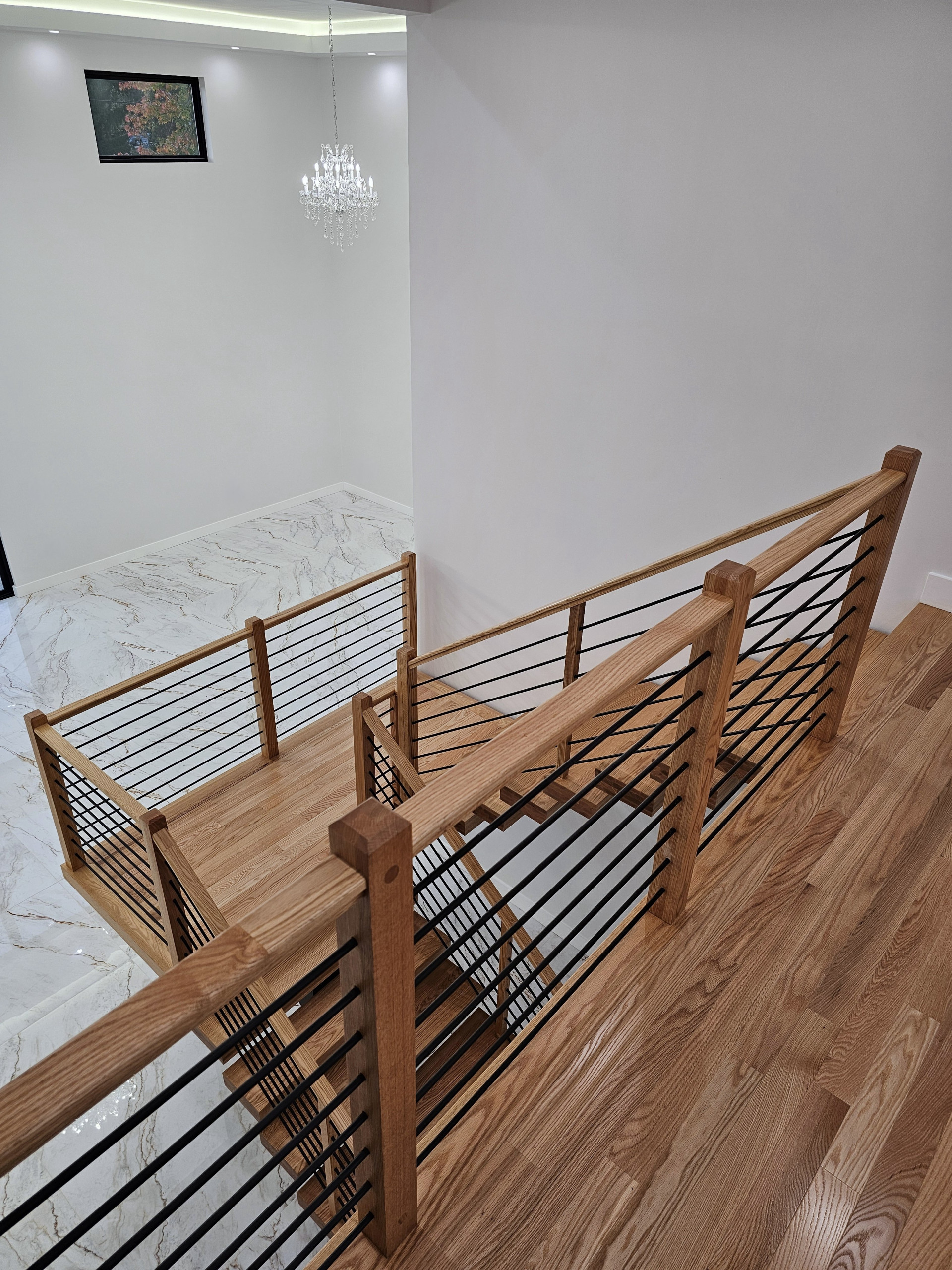 143_Modern Floating Red Oak and Metal Staircase, Sterling, VA