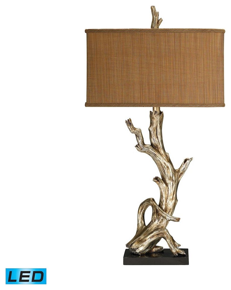 Elk Driftwood Table Lamp, LED 91-840-LED, Silver Leaf