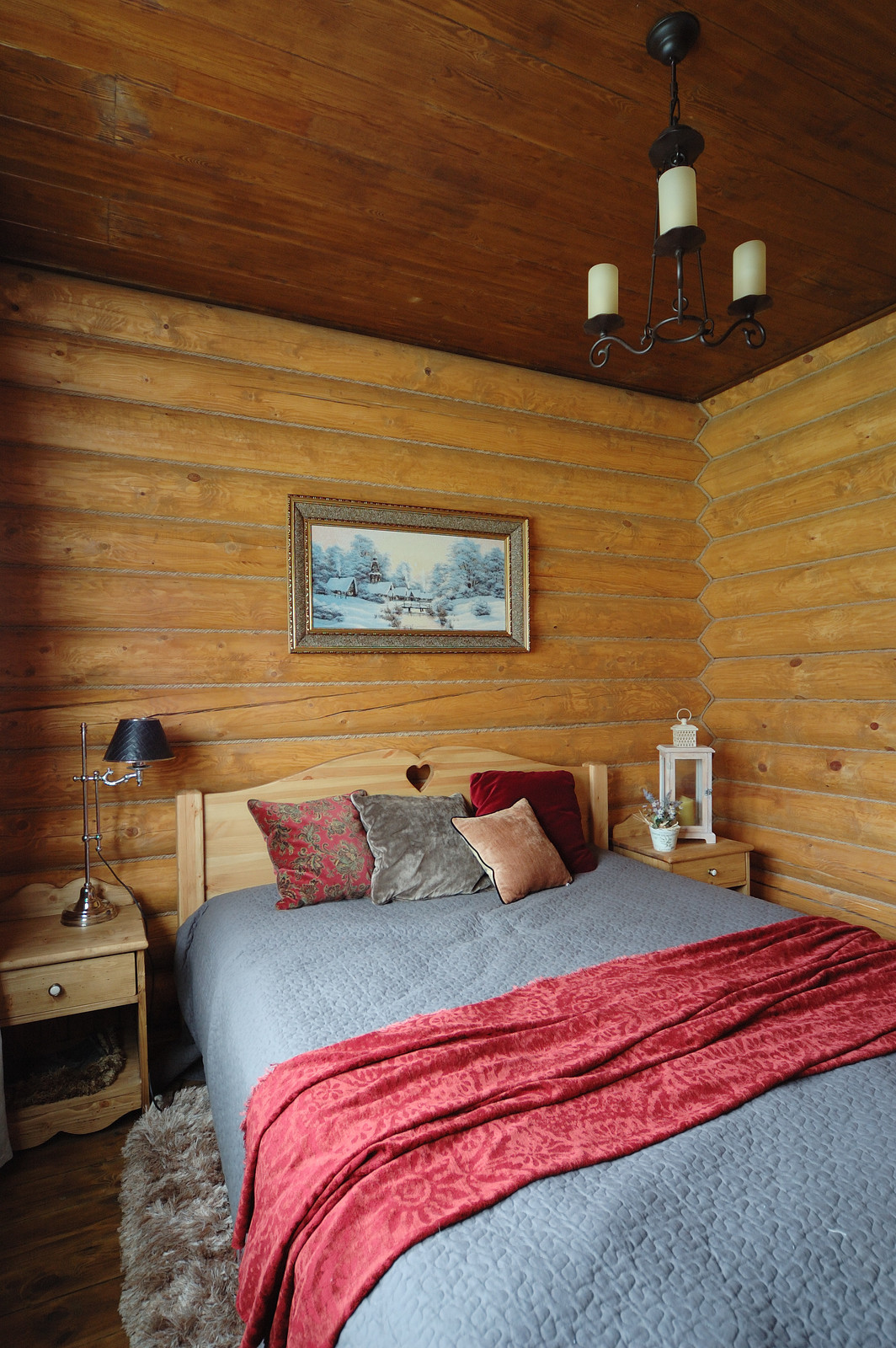 Интерьер бани из бревна