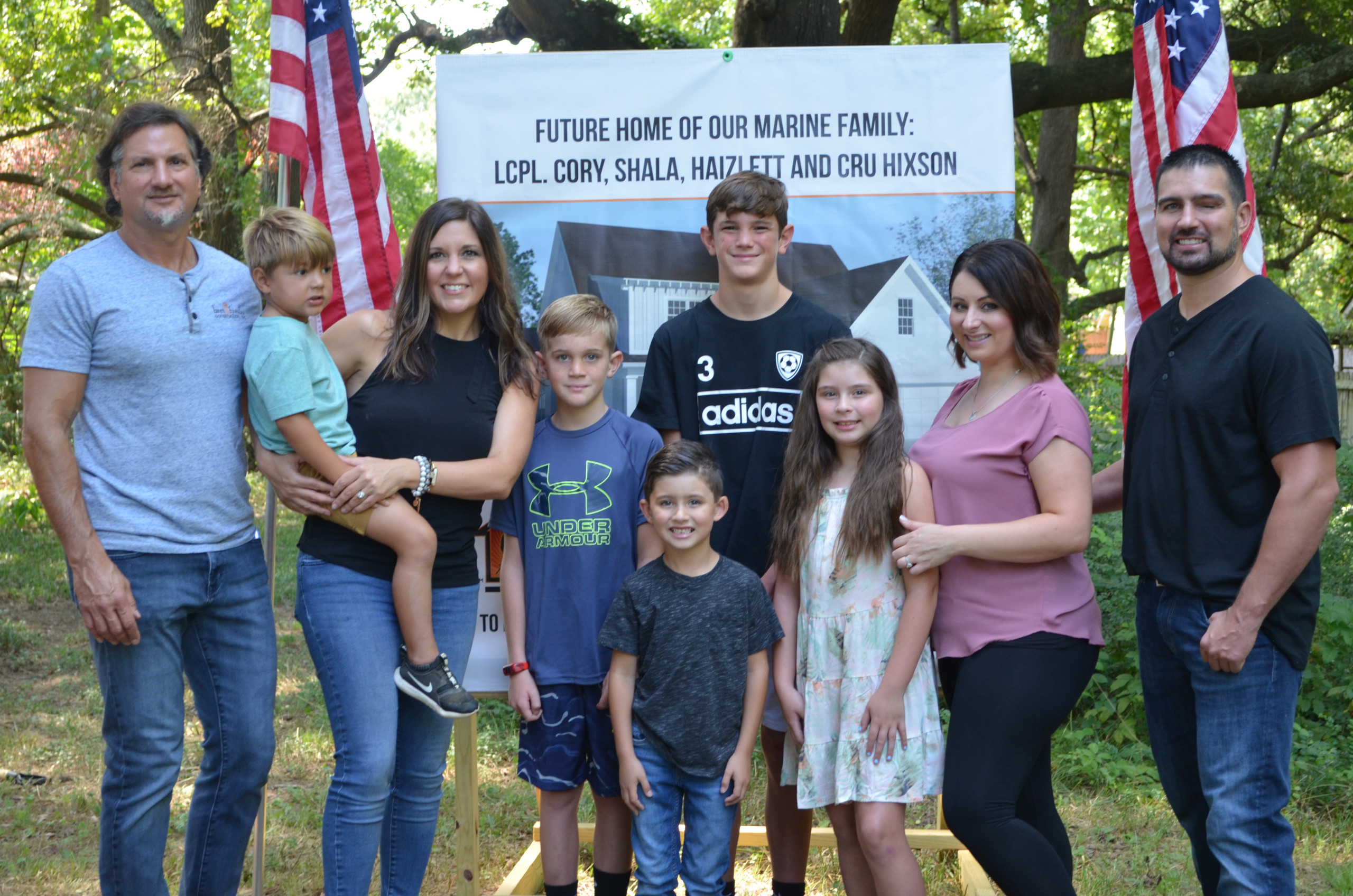 The Franks + Hixson families at the groundbreaking of the OFH house.