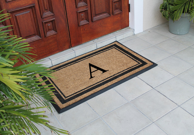 First Impression Markham Border Double Extra Large Monogrammed Doormat A